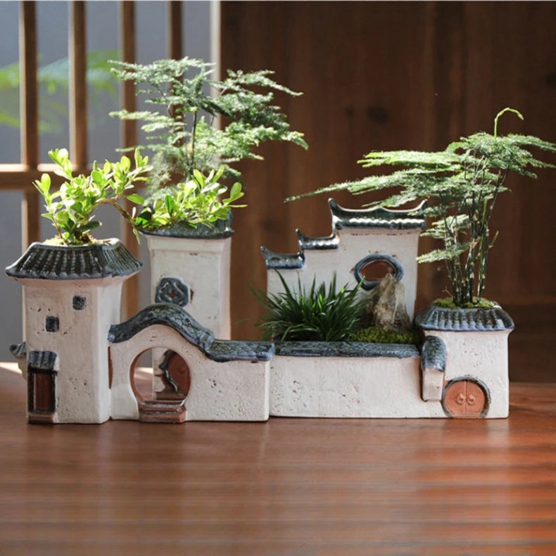 Courtyard Modelling Ceramic Flower Pots