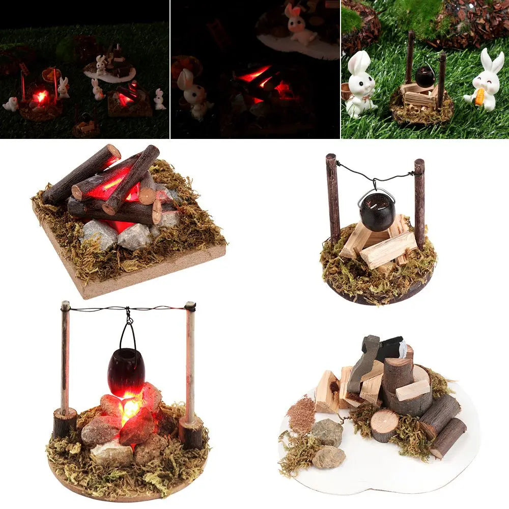 Micro Landscape Bonfire Miniatures Campfire Fairy Garden Décor