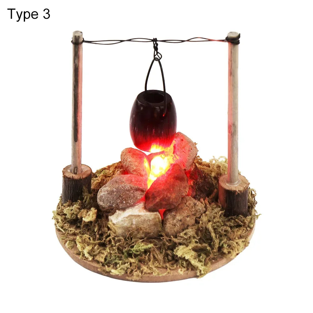 Micro Landscape Bonfire Miniatures Campfire Fairy Garden Décor