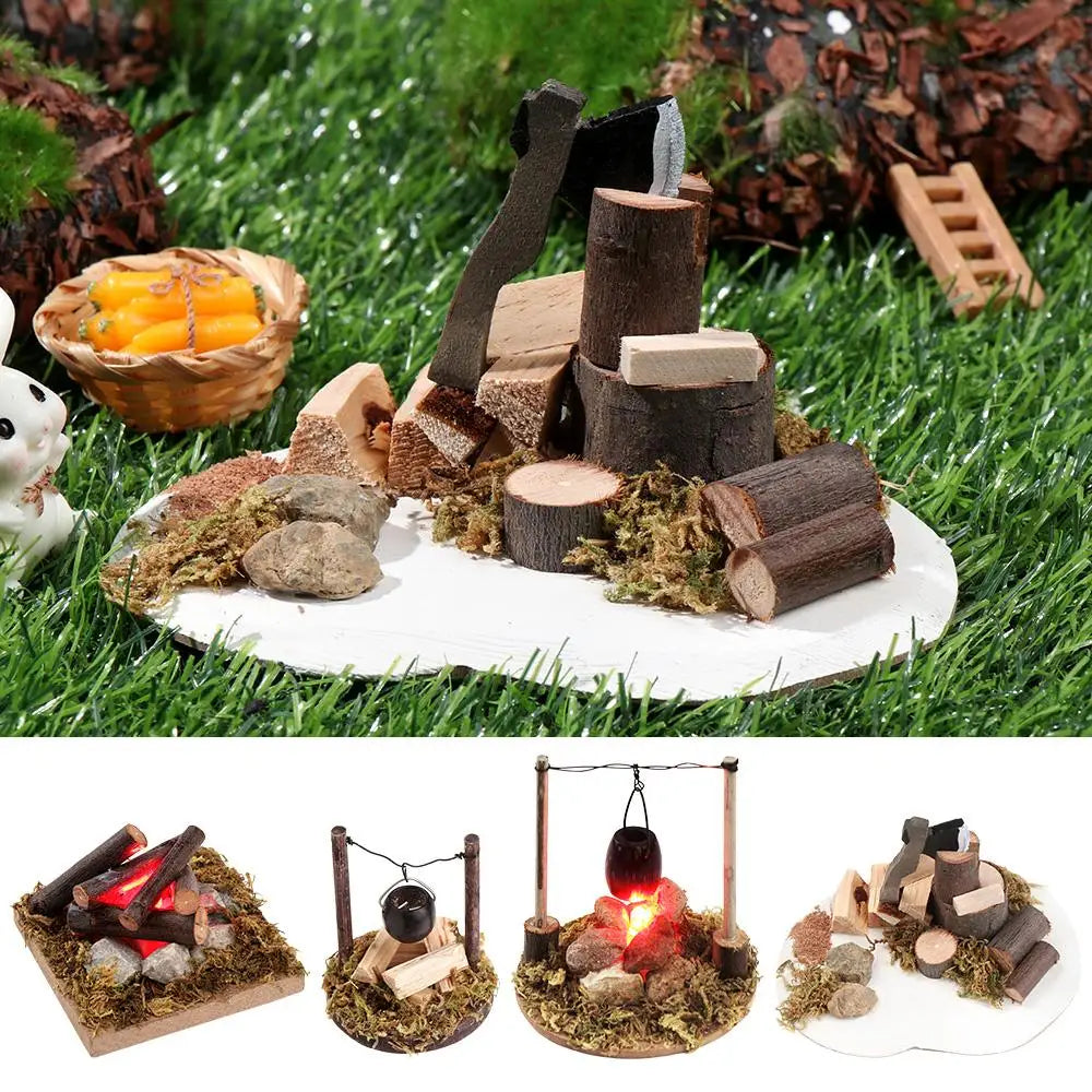Micro Landscape Bonfire Miniatures Campfire Fairy Garden Décor