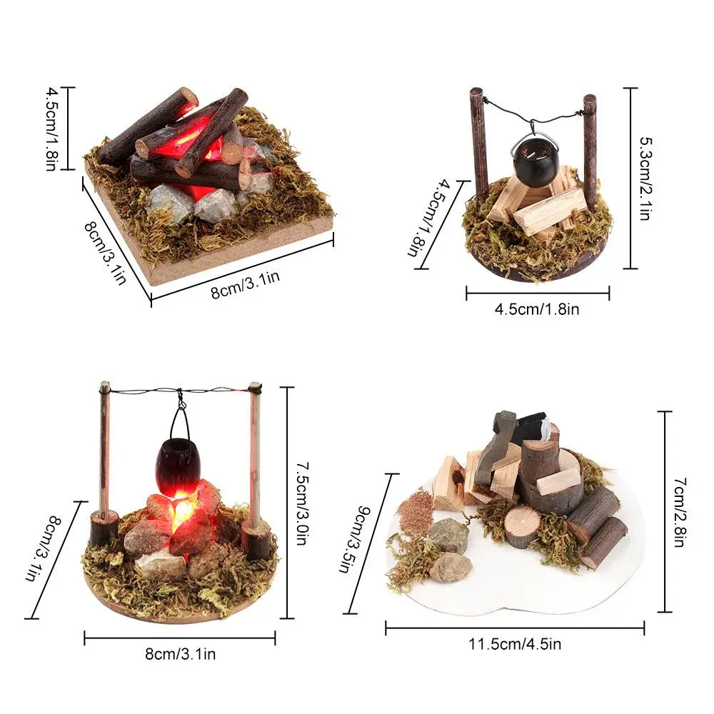 Micro Landscape Bonfire Miniatures Campfire Fairy Garden Décor