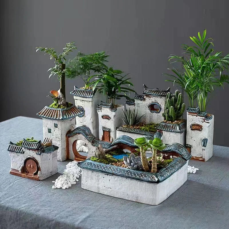 Courtyard Modelling Ceramic Flower Pots