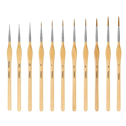 11pcs Micro Detail Paint Brush Set,Triangular Grip Handles