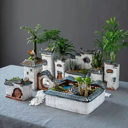 Courtyard Modelling Ceramic Flower Pots